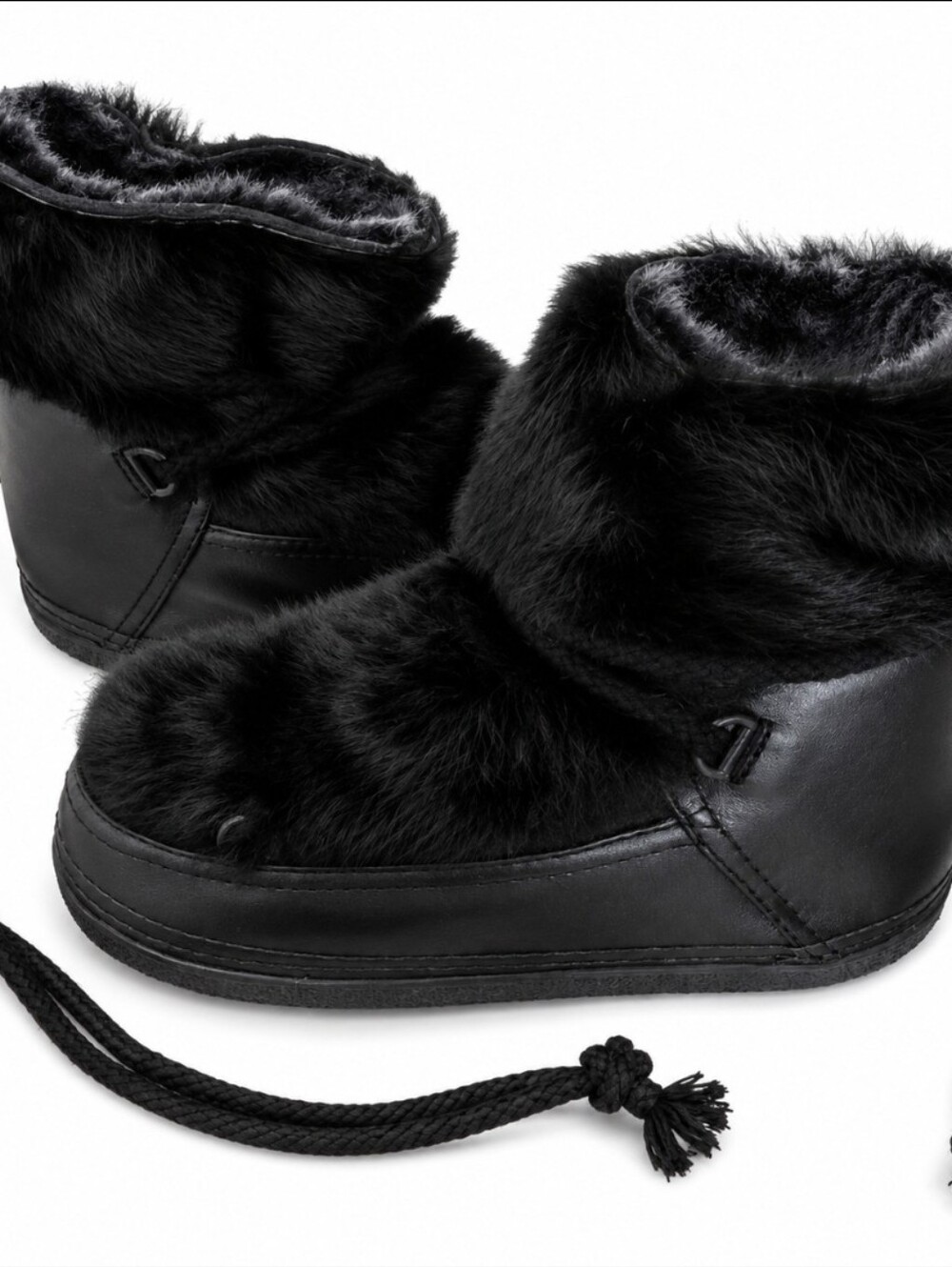 IKKII Black Faux Fur Winter Boots Size 38 Women's